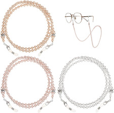 3PCS Pearl Glasses Chain for Women, Beaded Eyeglass Chains