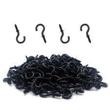 120 PCS 1/2 Inch Screwin Hooks Nickel Plated Metal Ceiling Cup Hook Black