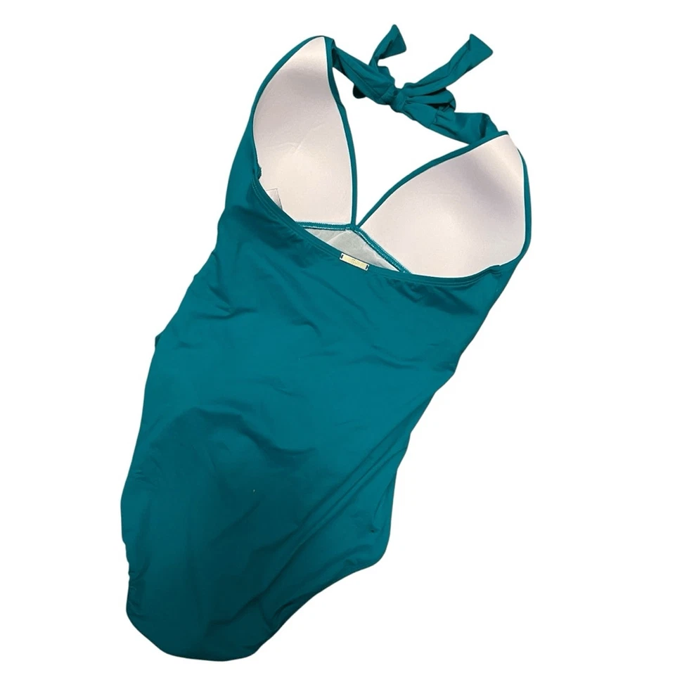 Traje de baño LAUREN RALPH LAUREN halter de una pieza esmeralda calce adelgazante talla 8 nuevo con etiquetas Foto 3 de 4