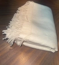 Alicia Adams Alpaca Patmos Throw Fringe Blanket - Ivory