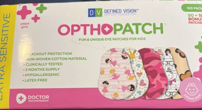 Infants Extra Sensitive Adhesive Eye Patch Girls 100 Pack Series I OPTHOPATCH 