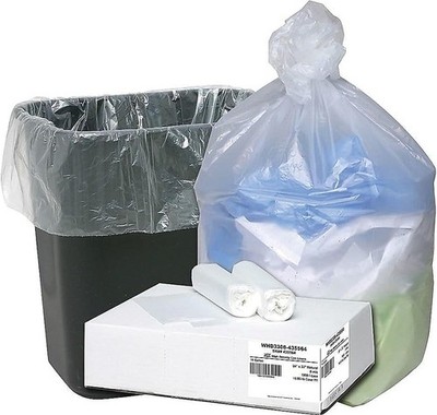 Ultra Plus 16 Gallon Trash Bags, Clear, 1,000/Carton (WHD3308-435564)