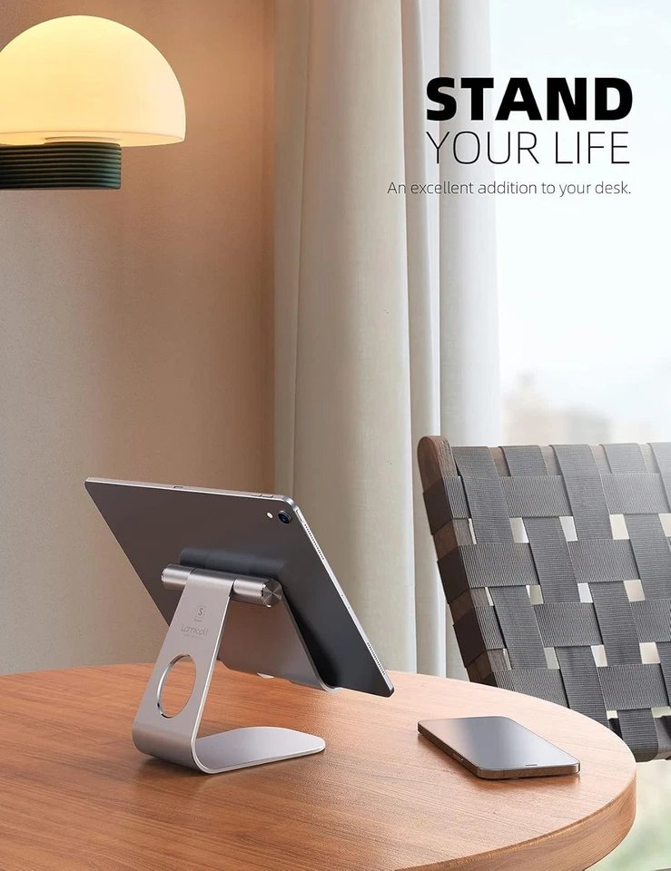 Lamicall Adjustable Tablet Stand - Lightweight Silver Holder for iPads & Phones - Image 4 of 4