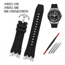 24mm Rubber Watch Band Strap For Citizen Sky Eagle JY8051 JY8058 JY8059 Bracelet
