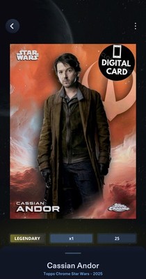 25cc CASSIAN ANDOR TOPPS CHROME 2025 ORANGE LEGENDARY Star Wars Card Trader