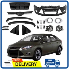For 2012 2013 2014 Ford Focus Front Bumper Cover Grille Fog Lights Assembly