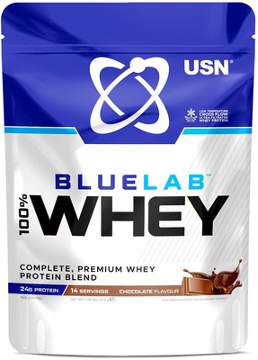 USN BlueLab Whey Protein, 476 g Beutel, Caramel Popcorn