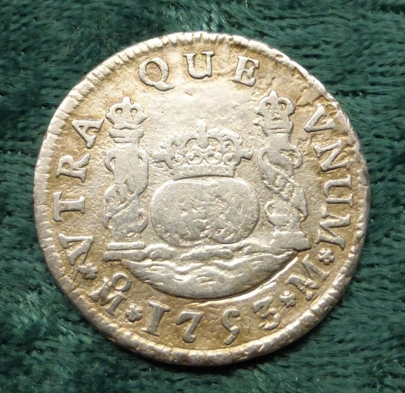 1753 Mo Mexico 2-Reales Silver Coin, King Ferdinand VI, Calico-294, KM #86.1