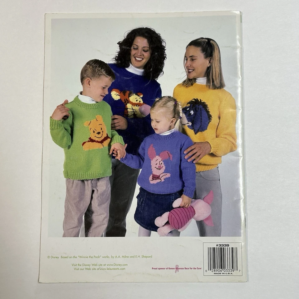 Leisure Arts Pooh & Pals Knit Sweaters Pattern Booklet Hand or Machine Disney - Image 3 of 4