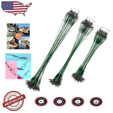 40lb Wire Fishing Leaders - 60pc Kit, 3 Sizes, Corrosion Resistant Gear