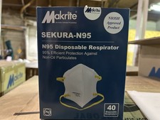4Makrite Sekura-N95 Disposable Respirator Face Mask -40 Pack 4 Of These 160ct