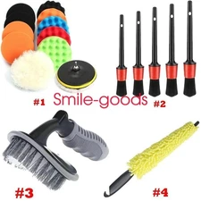 Car Detailing Cleaning Brush Polishing Pad Tire Rim Washing Scrub Wheel Cleaner