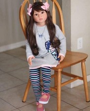 40in Finished Reborn Baby Doll Hand-Rooted Hair Painted Collectible Toddler Girl