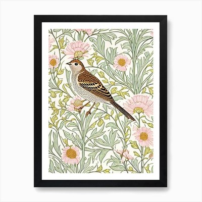Lark 2 William Morris Stil Vogel Ar gerahmtes Wandbild Poster Leinwanddruck Bild