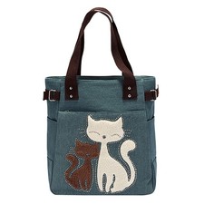 en toile femme velours strass motif chat sacs à main à bandoulière