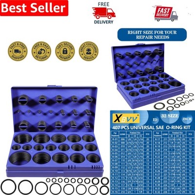 407-Pc Nitrile Rubber O-Ring Assortment: Temperature Resistant for Professionals