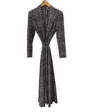 Norma Kamali Hounstooth Trench Coat Dress