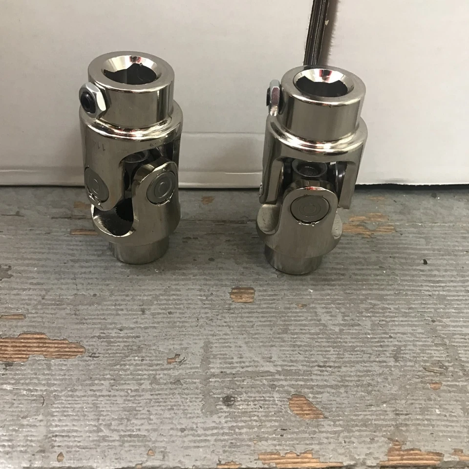 Pair of 3/4-36 Spline X 3/4" DD Steering Shaft U-Joints Mustang II Power Rack - Изображение 4 из 4