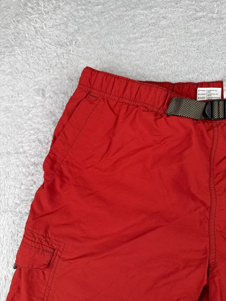 VINTAGE Columbia Pantalones Cortos Hombres Medianos Rojo Forrados con Sudor Cinturón Nylon Caminata Kayak 34x9 Foto 4 de 4