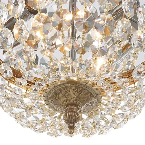Crystorama Basket Crystal 10" Wide Brass Ceiling Light - Picture 5 of 7