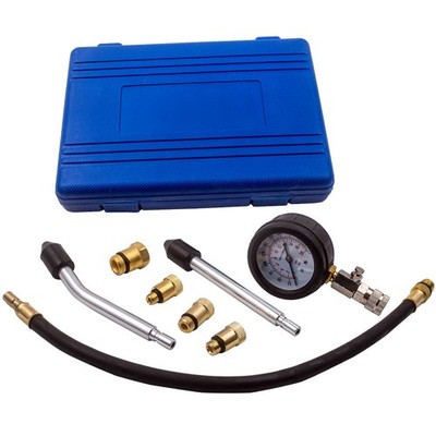 Petrol Engine Cylinder Compression Pressure Tester Pipes Detector Tool Kit