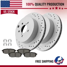 Vented Rear Disc Rotors + Ceramic Brake Pads Kit For 2014 - 2018 Subaru Forester