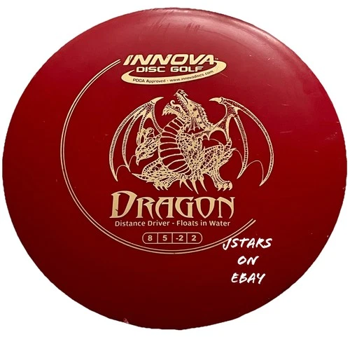 INNOVA DISC GOLF RED DRAGON DISTANCE DRIVER 150g FLOATS IN WATER 8/5/-2/2 EUC
