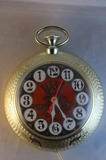 Vintage Spartus Wall Clock HAVE ANOTHER Runs Backward Reverse Bar Decor TESTED