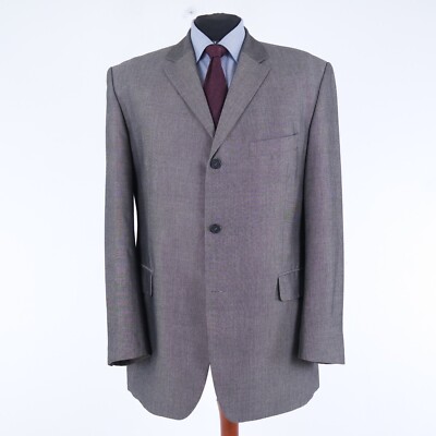 Mens Sport Coat 44R US Size ENGBERS Birdseye Grey Blazer Wool Jacket