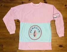 Vintage 80s Penguin Sweatshirt Shirt Graphic Color Block Mens Small Polar Bears