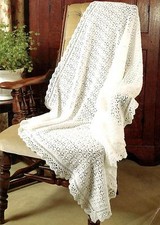 Baby Shawl in 3ply Knitting Pattern with centre and lace edge  48x48"  879