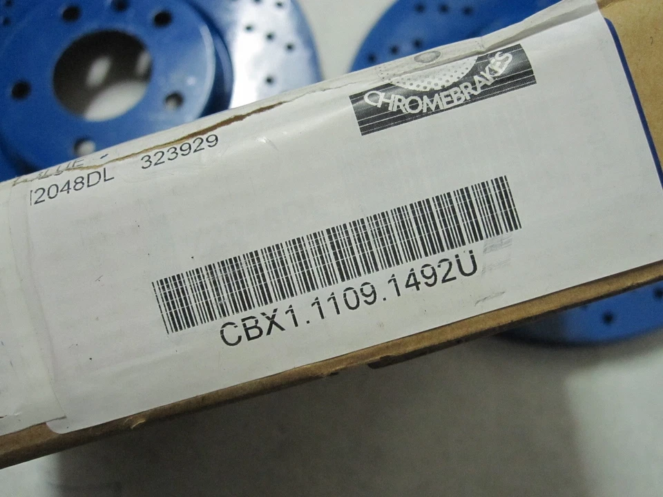 2x Frenos cromados perforados y ranurados azules rotores DELANTEROS PAR CBX1.1109.1492U Foto 3 de 4