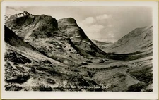 Argyll County Pass of Glen Coe & Bidean Nam Bian RPPC Real Photo Postcard C12