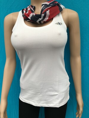 Tom Tailor Damen Shirt Tank-Top mit gratis Tom Tailor Tuch weiß Gr. 38 NEU
