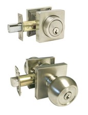 Entrance Keyed Entry Satin Nickel Round Knob Single Deadbolt Combo Door Lock