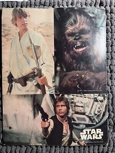 Vintage Star Wars Portfolio School Folder 1977 Luke Skywalker Chewbacca Han Solo