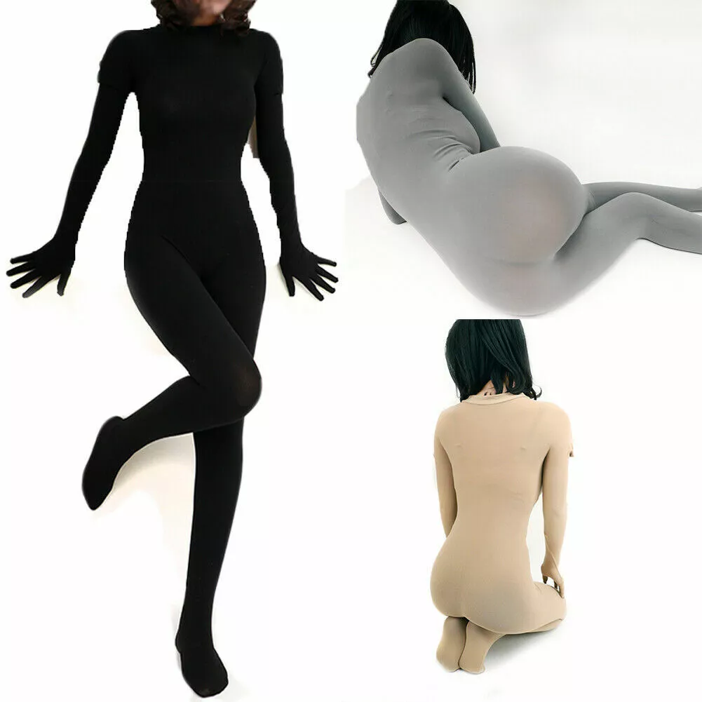 Unisex 80KG PlusSize Full Bodystocking Seamless Bodyhose Glove Bodysuit Catsuit