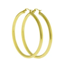 Women 4mm 14K Gold Filled Large Round BIG THICK Hoop Earrings Click Top 40-80mm