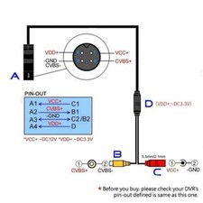 Car Backup Reverse Camera 4-Pin Male To CVBS ...