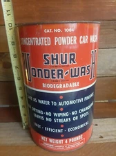 Shur Wonder-Wash Gold Eagle Products Chicago, Ill. Automobilia Car Auto Tin Can