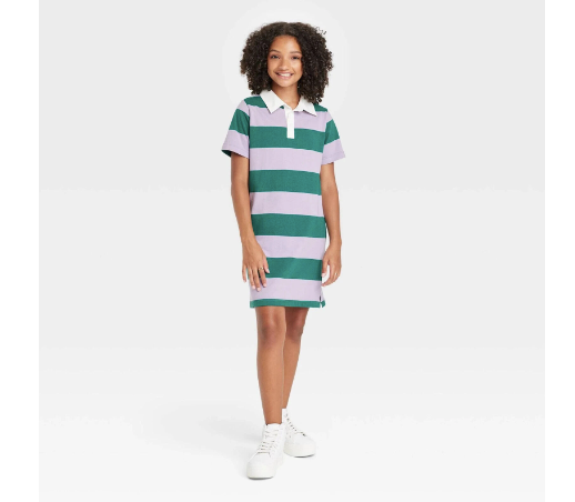 Art Class Size S Rugby Striped Polo Dress Purple Green | eBay Art Class Size S Rugby Striped Polo Dress Purple Green | eBay
