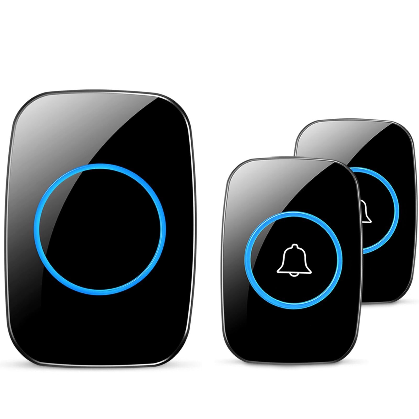 Wireless Doorbell, Waterproof Door Bell Kit, Distinguish front and rear doors...