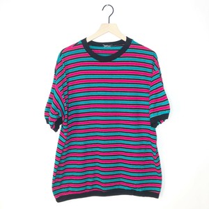 Vintage Striped Sparkly T Shirt 80s 90s Saved By The Bell Pink Teal Size Large Ebay