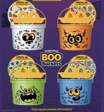 2024 McDONALD'S Halloween Boo Buckets Pail-l HAPPY MEAL Complete Set Of 4 New