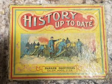 History Up To Date Game Parker Bros Complete Box Instructions Antique c 1920