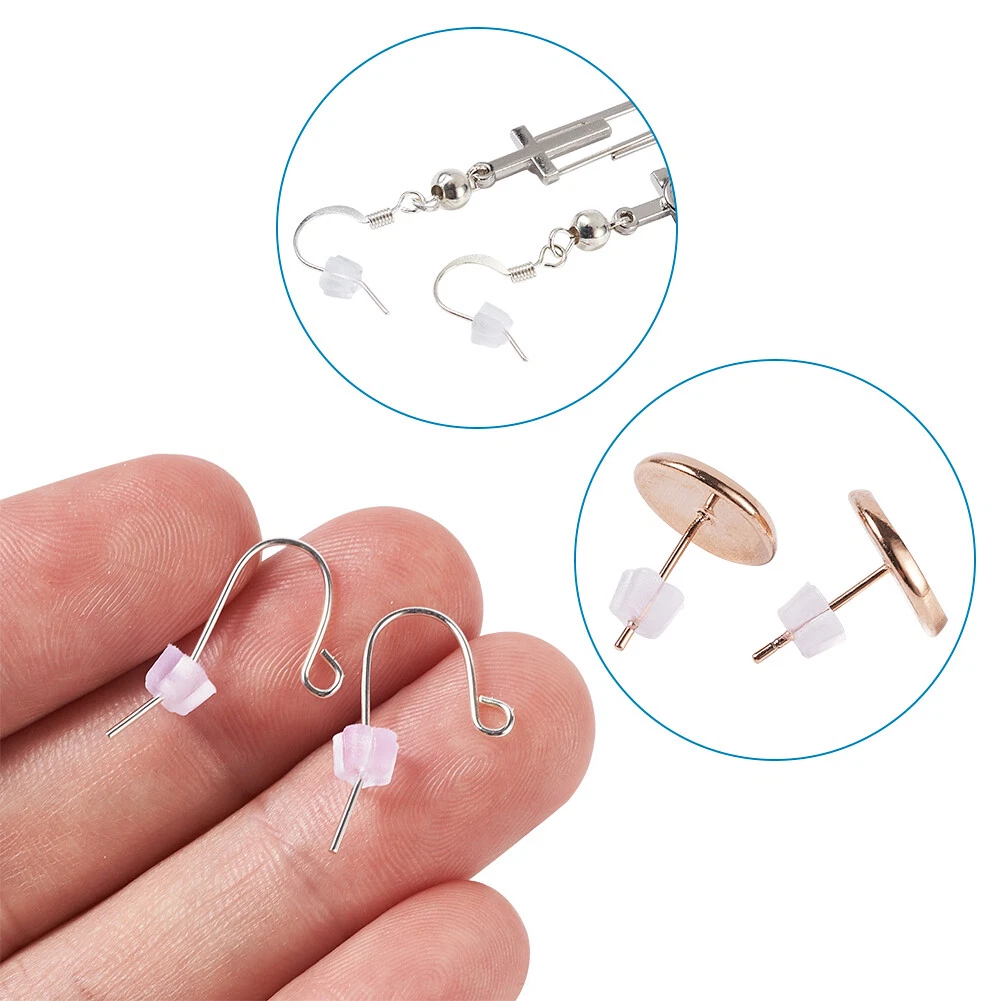 16 Chiusura Orecchini in Silicone a Forma di Cuore,Ferma Orecchini per Orecchie Cadenti,Chiusure per Orecchini da Donna,Sostituzione Sicura dei Chiusure per Orecchini (Argento e Oro