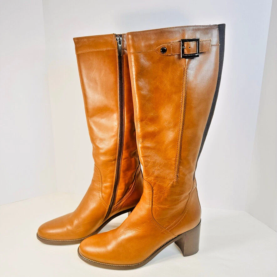 NUEVAS Botas Aquatalia Mujer Talla 8.5 por Marvin K Cuero Marrón/Elástico Gores Italia Foto 2 de 4