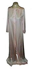 vintage-1960s Robe Housecoat Gown Pinehurst Lingerie Long Pink Nylon 3610 Petite