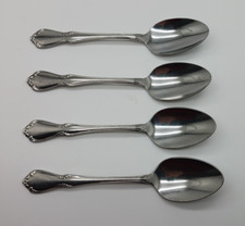 Oneida Deluxe Stainless Chateau Pattern Set 4 Teaspoons Free Ship 