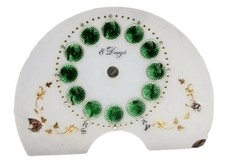 Vintage Hebdomas 8 day's Pocket Watch Enamel Dial Green Swirl Enamel Numbers